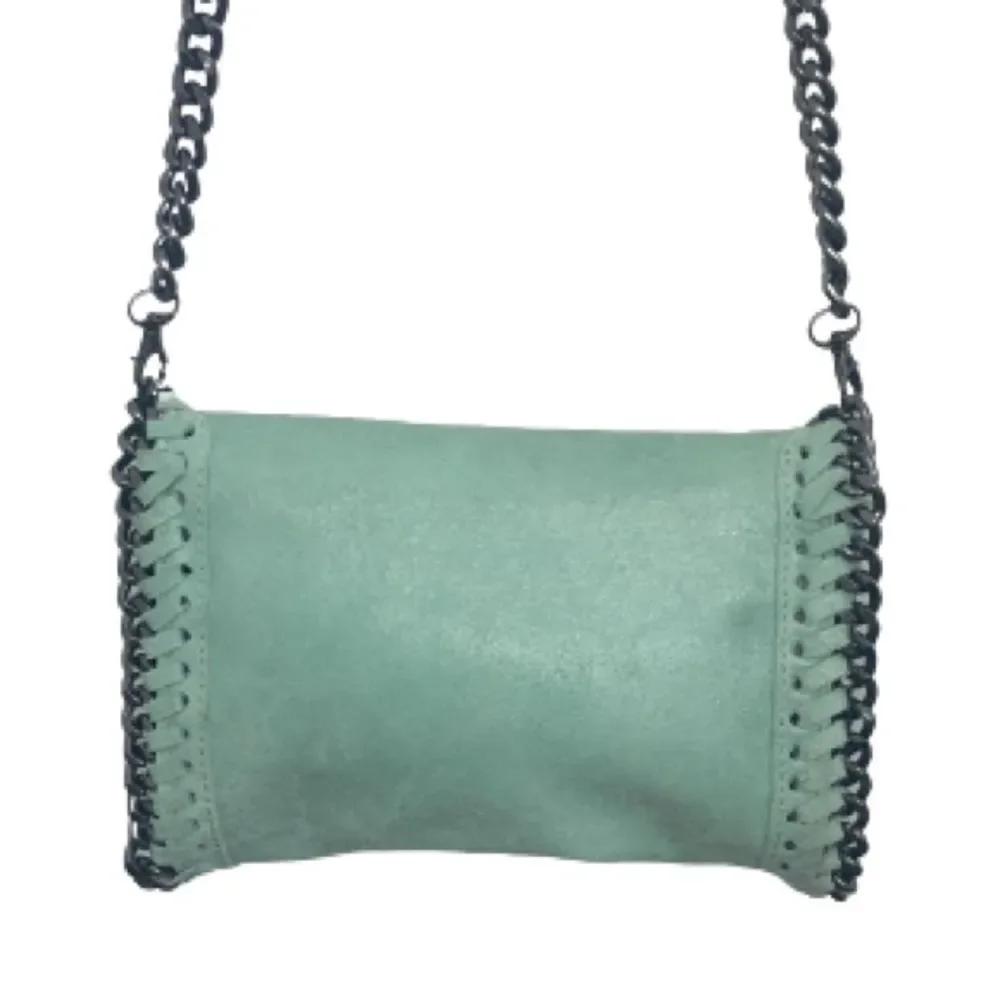 Borse In Pelle Stella Green Clutch & Crossbody Bag in Leather